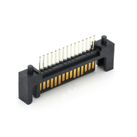 Conector PCB de alimentación Sata de alta calidad Conector macho SATA 15P de inmersión de 180 grados