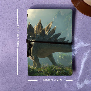 Bloc de notas A6, regalo de Acción de Gracias para cuñado para registrar parrilla y recetas de barbacoa, Stegosaurus en patrón de paisaje prehistórico en - Product Image 4