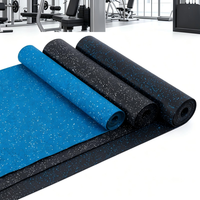 Rollo de Goma Antideslizante para Piso de Gimnasio, Tapete de Goma Antidesgaste con Diseño Moteado para Entrenamiento en Interiores