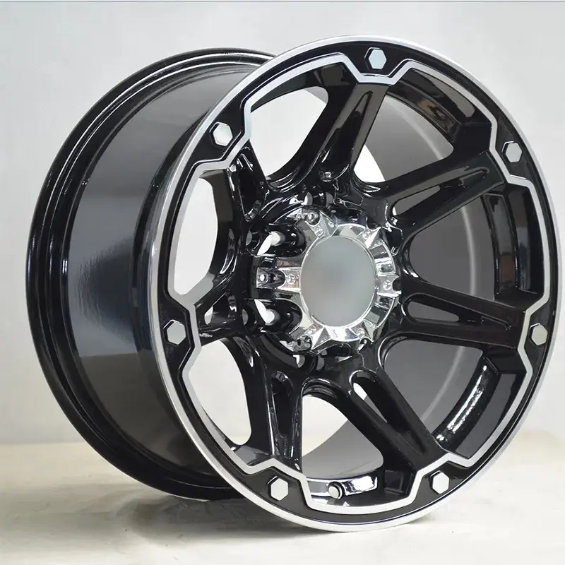 Power Car Wheels Schwarz Farbe 15 16 Zoll 5 6 Löcher Aluminium Einfache Multi Speichen 4x4 Großhandel Guss felgen für SUV