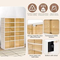 Étagère à chaussures pour entrée de placard, 6 étages 24 paires d'armoires de rangement empilables pour baskets