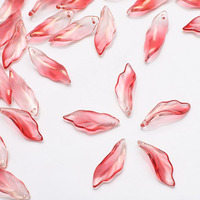Zhubi coloré jonc de mer feuille pendentif perles de verre pour la fabrication de bijoux 25MM dégradé couleurs cristal feuille perles pour bricolage breloques cadeaux