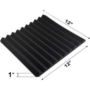 JBER Lot de 48 panneaux acoustiques insonorisants et ignifuges en fibre de verre noire non adhésifs de 2,5x30x30 pouces (1 pouce) pour studio et rembourrage mural - Product Image 2