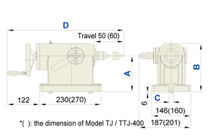 TJ-125 loạt (Hướng dẫn sử dụng tailstock) Đài Loan Máy tiện hướng dẫn sử dụng tailstock bộ phận 4th trục quay bảng với tailstock - Product Image 3