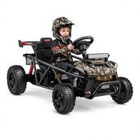Voiture électrique pour enfants 18V 9AH à double batterie, avec commande manuelle avant/arrière, Bluetooth, lumières LED, suspension des roues arrière, UTV électrique