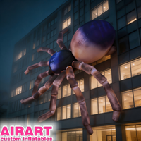 Araignée gonflable géante pour Halloween, utilisation en extérieur, grande taille, tarantule gonflable, décoration de festival, araignée violette gonflable pour toit