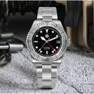 San Martin Men GMT Watch 38MM Luxury <b>Automatic</b> Mechanical <b>Wristwatch</b> Pilot Diving 200M Waterproof BGW-9 Luminous Sapphire NH34 - Product Image 2
