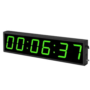 CHEETIE CP19大6位数大透明发光二极管显示数字时钟计时器，带秒表