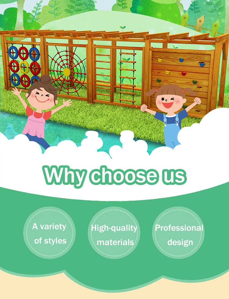 Small Size Kids Wooden Outdoor Playground Multifunction Outdoor Amusement Park Wooden Equipment For Children