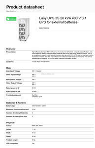 E3SUPS20K3ISP <span class=keywords><strong>APC</strong></span> 3S 20KVA/20KW แหล่งจ่ายไฟ400V ไม่ขาดตอนสำหรับแบตเตอรี่ภายนอกแหล่งจ่ายไฟสำรองสำหรับพีซี - Product Image 5