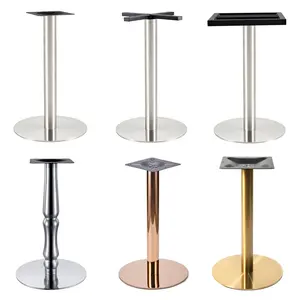 U Shaped Laser Cut Inox Square Round Super Mirror Billiard Stainless Steel Coffee Dinning Table Bases