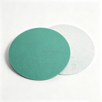 Matériel abrasif en film polyester de qualité supérieure, 5 pouces, 125 mm, sans trou, feuilles de ponçage vertes pour le polissage automobile