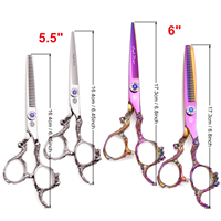 Ciseaux à cheveux professionnels Ciseaux de coiffure Dragon violet Vente en gros Personnalisé Affûté Barbier Japon Acier inoxydable Salon Maison