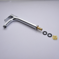 Robinet de lavabo sur colonne en alliage de zinc à bec haut, eau froide, corps haut, finition chrome poli, style traditionnel, pour lavabo à poser en céramique