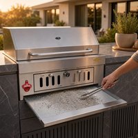 Ensemble barbecue moderne en acier inoxydable 304 de qualité supérieure, avec gril à charbon intégré, pour îlot extérieur
