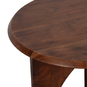 Tavolino Rotondo in Legno con Design a Intaglio Ovale per Arredamento Soggiorno - Product Image 5