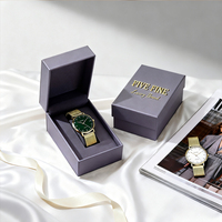 Boîte cadeau rigide en carton écologique faite à la main pour bijoux et montres, avec gaufrage à chaud or et pelliculage mat, emballage à clapet