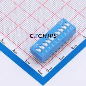 DS-10-B DIP Switch Through hole Component (THT) Switch 9-Bit 2.54mm Red - Product Image 1