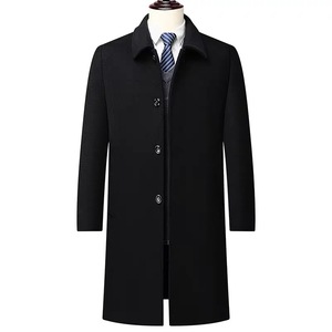 NARI Bulk Luxury Cashmere and <strong>Camel</strong> Hair Blend Fabric Suit <strong>Coat</strong> Business <strong>Long</strong> Wind-proof Warm <strong>Coat</strong> for Winter - Product Image 6
