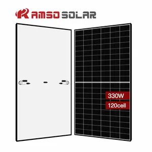 Yüksek verimlilik 60 hücre monokristal güneş panelleri ve 300w 330W 30v siyah kapak güneş paneli