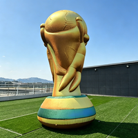 Trophée de football gonflable géant, trophée de football gonflable pour la publicité en extérieur, modèle de trophée de la Coupe du Monde gonflable, réplique