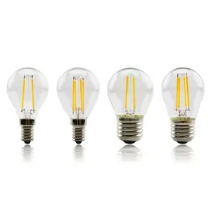 Bombilla de filamento LED regulable, G45, E12, E14, E26, E27, lámpara Edison de 220V, 2700K, 4W, 2W, ahorro de energía, China