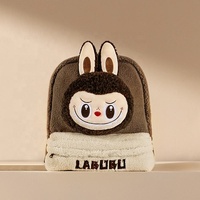 Sac fourre-tout Joker de série classique Labubu authentique Grand sac à dos en peluche Tête Sherpa Sac à dos avec sac à main de mode mignon