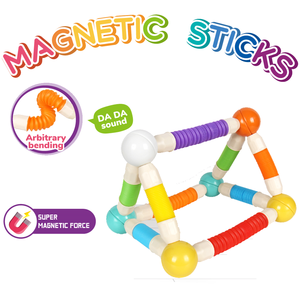 Tubos de pop magnéticos, varillas y bolas, 58 Uds., bloques magnéticos DIY, construcción STEM, juguetes educativos Montessori para niños pequeños - Product Image 4