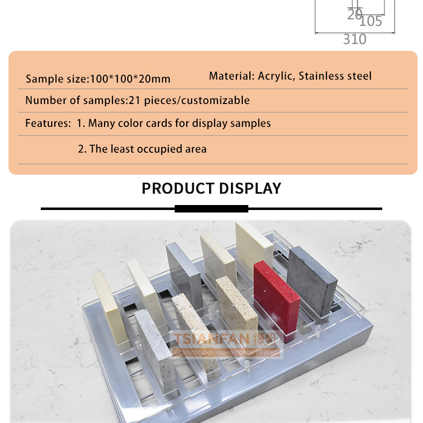 new style morden acrylic  desktop clear marble natural quartz stone rack tile  display table