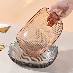 Oval <b>Plastic</b> Fruit Platter Transparent Luxury Retro Style For Home Party Snack Serving Dish - Product Image 1