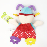 Jollybaby Haute qualité chien singe lion éléphant animal apaisant bébé couverture en peluche sécurité bébé couverture avec teehter