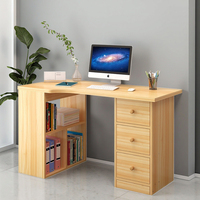 Nouveau bureau d'ordinateur de marque supérieure avec étagères de rangement à 3 niveaux, table d'étude pour étudiant avec bibliothèque, bureau en bois pour ordinateur portable de jeu