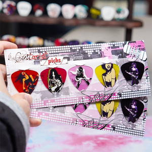 Novo Produto em Estoque: Palhetas de Guitarra Baixo Triangulares Dupla Face com Impressão Colorida, Palhetas de Jazz Personalizadas com Logotipo em Celuloide - Product Image 3