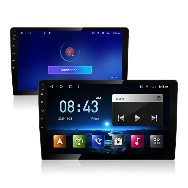 Android dvd player do carro Din 2 10 polegadas 1080p vídeo BT música ligação smartphone Anti-GPS box hands-free antena de banda