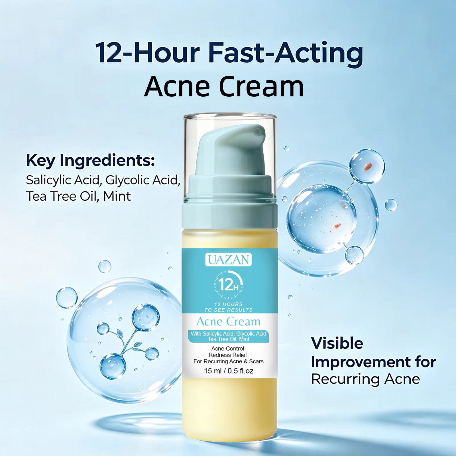 Private Label Salicylic Acid Acne Cream Anti-Acne Smooth Skin Redness Relief For Acne Prone Skin For Face For Women Wholesale