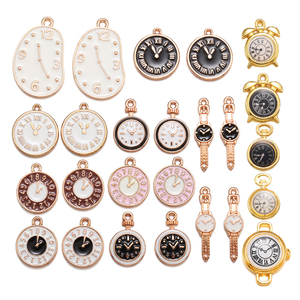15 Styles émail breloques couleur or réveil montre pendentifs ajustement collier à faire soi-même Bracelet breloques pour la fabrication de bijoux W459 - Product Image 1