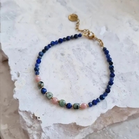 Pulsera Delicada con Cuentas de Piedras Preciosas Facetadas de 4mm, Estilo Vintage, para Mujer, Piedra Natural Ajustable, Cristal Curativo, Aniversario
