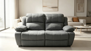 <strong>Grey</strong> PU Leather <strong>Recliner</strong> <strong>Chair</strong>, Ergonomic Design, Adjustable Backrest, Ideal for Living Rooms &amp; Home Theaters, BSCI Certified - Product Image 2