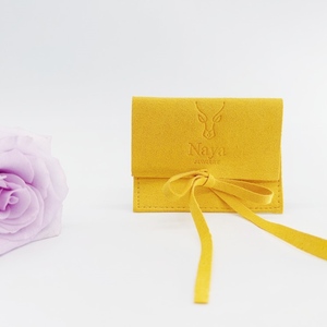 OEM/ODM高品质豪华信封天鹅绒麂皮超细纤维翻盖包装珠宝礼品袋批发 - Product Image 2