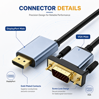 Cable DisplayPort a VGA 1080P 60Hz, Adaptador DP Macho a VGA Macho, Plug and Play para Laptop, Monitor de Escritorio, Proyector