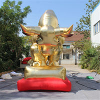 Statue de taureau doré gonflable, mascotte promotionnelle pour les événements commerciaux et financiers
