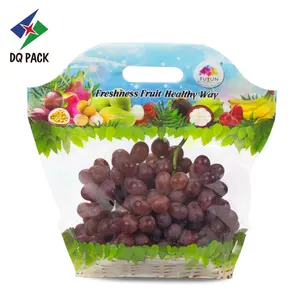 DQ PACK Sac en plastique PP anti-buée imprimé personnalisé Sac d'emballage pour raisins, cerises, fruits et légumes