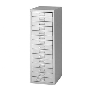Armoire de rangement en acier multi-tiroirs, organisateur de bureau en métal à 15 tiroirs pour documents, armoire à dossiers verticale mince avec poignées chromées - Product Image 1