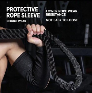 Corde à sauter lestée 2,8 m/3 m, corde de combat épaissie pour la combustion des graisses, l'entraînement cardio et la musculation, hommes et femmes, logo personnalisé disponible - Product Image 4