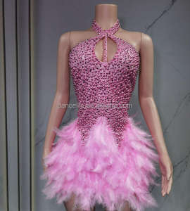 Traje de Danza para Mujer, Leotardo Halter, Mono, Vestido para Baile Latino, <span class=keywords><strong>Cha</strong></span>-<span class=keywords><strong>Cha</strong></span>, <span class=keywords><strong>Tango</strong></span>, Competencia de Danza - Product Image 4