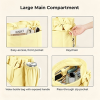 Sac fourre-tout élégant et spacieux YCW pour tous les jours |   Housse pour ordinateur portable en nylon résistant à l'eau avec poche étanche et support pour tapis de yoga, fermeture éclair