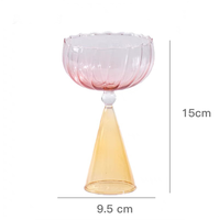 Verre à dessert créatif à rayures dégradées pour crème glacée, pudding et boissons glacées – Idéal pour les bars
