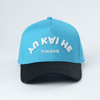 Twee Tone Gestructureerde Custom Caps Groothandel 3d Geborduurd Ontwerp Verstelbare 5 Panel Custom Baseball Cap