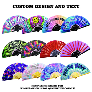 Clack Fan Custom Hand Small Eventail Logo Bamboo Abanicos De Mano Al Por Mayor a Main Wood Fans - Product Image 2