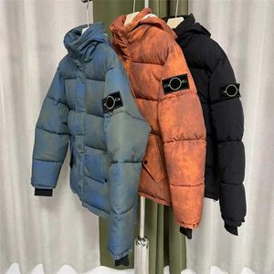 Stone Luxury Designer Style Vintage blue <b>Old</b>-fashioned 100% Down Winter Island Zipper Down <b>Jacket</b> - For <b>Men</b> - Product Image 3